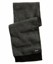 $91 Kenneth Cole Reaction Men's Black Gray Knit Reversible Winter Scarf One Size