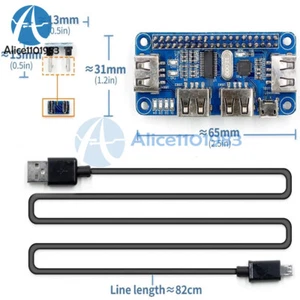 4 Port USB HUB HAT Conseil d'expansion pour Raspberry Zero/Zero W/3B+