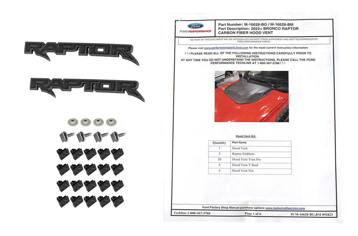 2022-2025 Ford Bronco Raptor OEM M-16628-BG Carbon Fiber 2022-2025 Ford Bronco Raptor OEM M-16628-BG Carbon Fiber