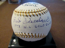 BUD HARRELSON 1971 NL GOLD GLOVE METS SIGNED AUTO GOLD GLOVE AWARD BASEBALL JSA