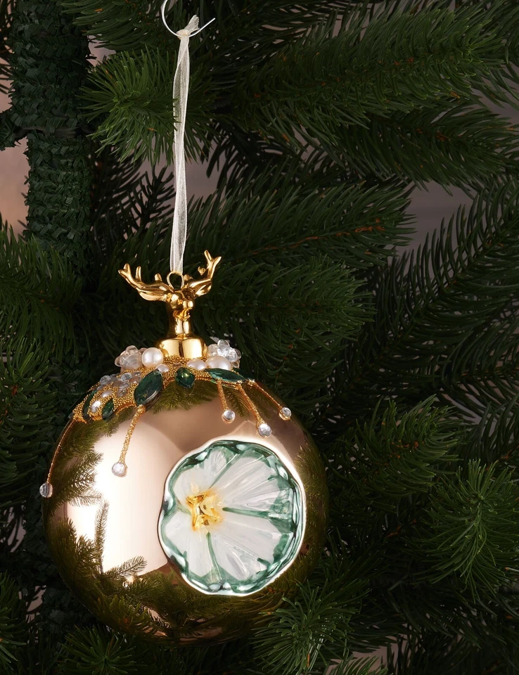 Bolas Navidad Cristal Animales Flores 10 Cm Decoración Navideña Perlas Strass - Imagen 4 de 4