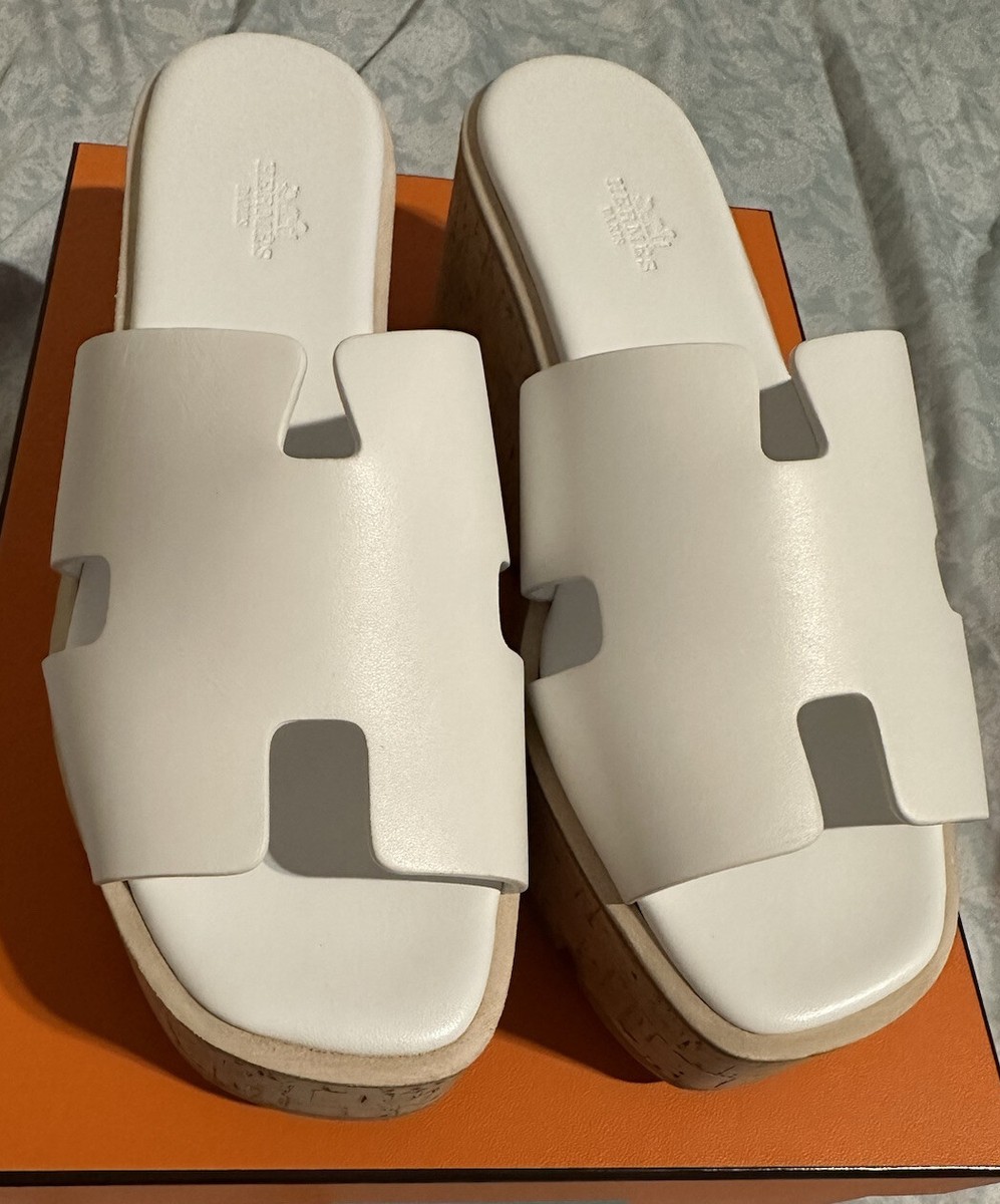 Hermes EZE wedge sandals white | eBay Hermes EZE wedge sandals white | eBay