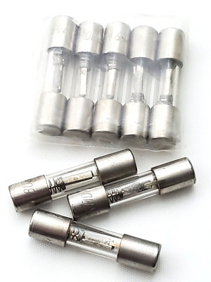 Lot of 8 Bussmann MDM6-1/4 Glass Fuses Vintage