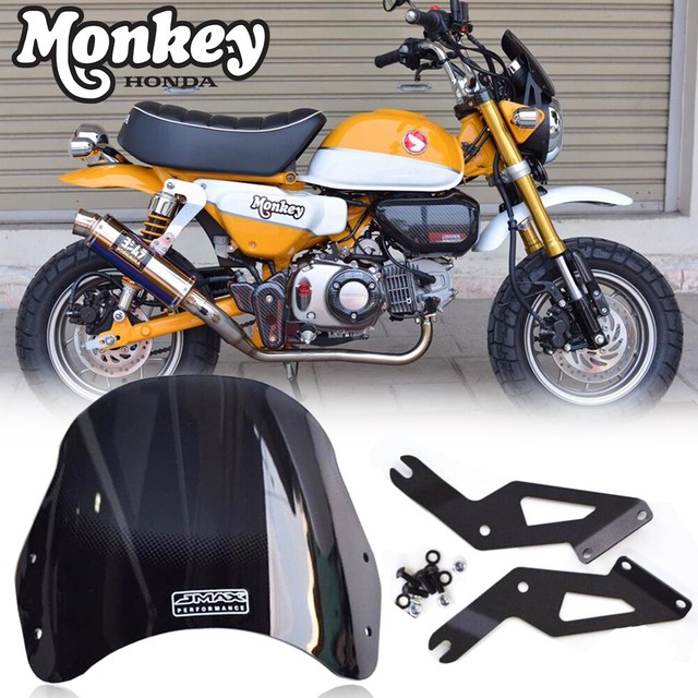 SMOKE BLACK HEADLIGHT WINDSHIELD WINDSCREEN GUARD Z125 HONDA MONKEY 125
