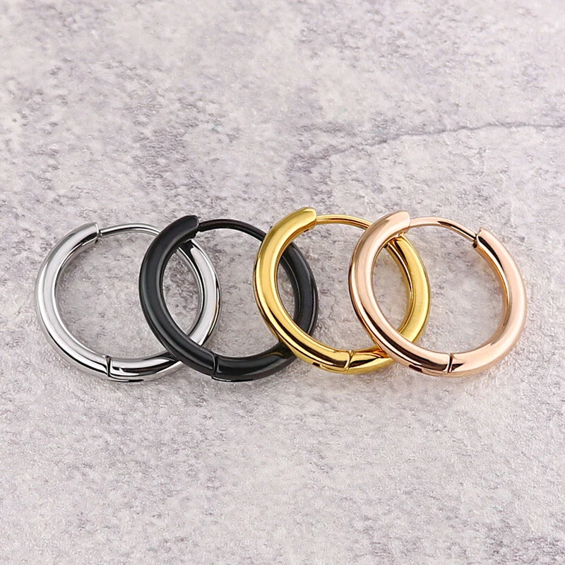 1 oder 3 Paar Creolen Rund 8-20 mm INNENDURCHMESSER Edelstahl Damen Herren - Bild 2 von 4