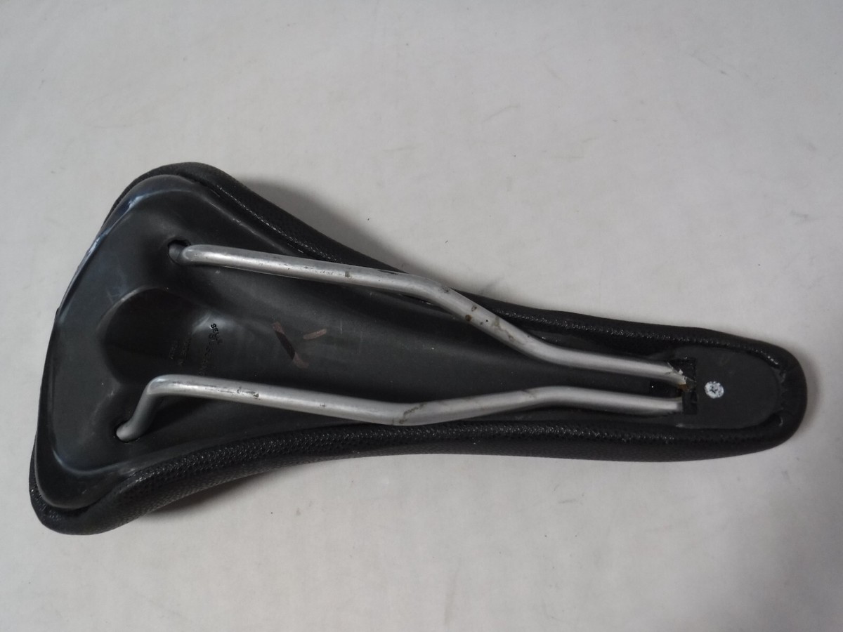 Vtg Selle Bassano Vuelta Bike Saddle Black Leather Made in Italy