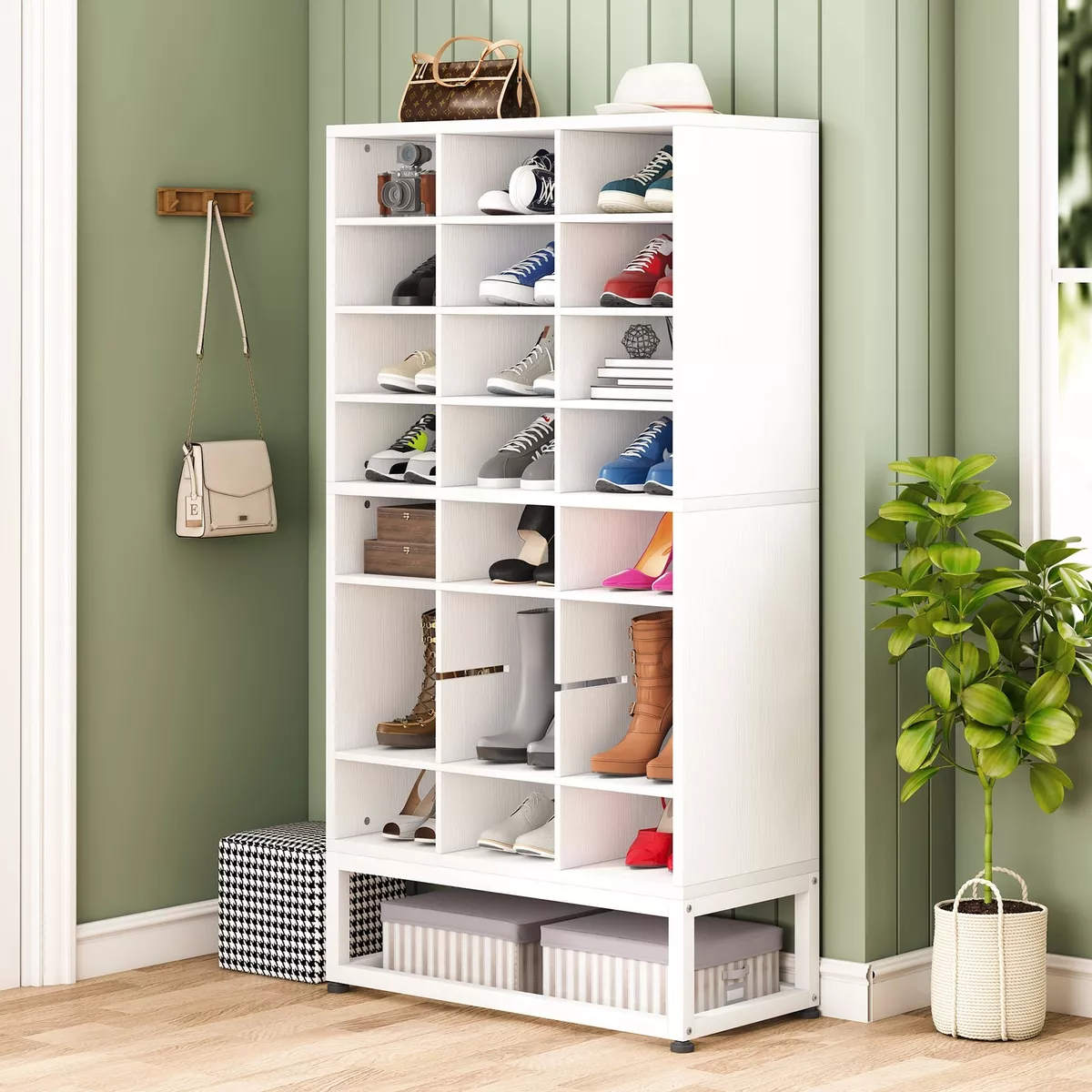 Tribesigns Shoe Storage Cabinet for Entryway Shoe Rack with Adjustable  Partition