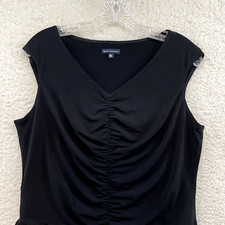 90s Y2K Vintage Top XL Black Slinky Stretch Corpcore Office Fairy Whimsigoth