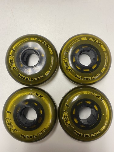 4-Pack Rink Rat Hornet Roller Hockey Wheel - 72mm Grey XX Grip