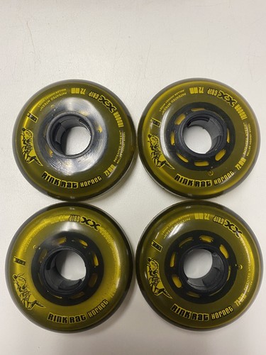 4-Pack Rink Rat Hornet Roller Hockey Wheel - 72mm Grey XX Grip - 第 1/2 張圖片