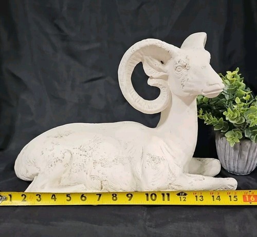 RARE Vtg 1973 Jaru Of California Ceramic RAM Statue Signed Man Cave Cabin Decor - Picture 12 of 14