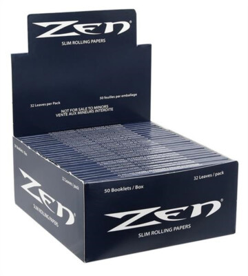 1 Box (50 Stück) ZEN  Slim King Size Blättchen longpaper, kingsize, extradünn