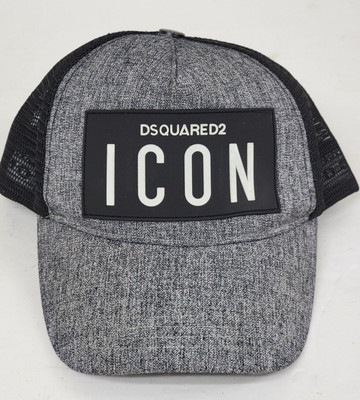 DSQUARED2 ICON Baseball Cap Black / Gray Strapback (Brand New)