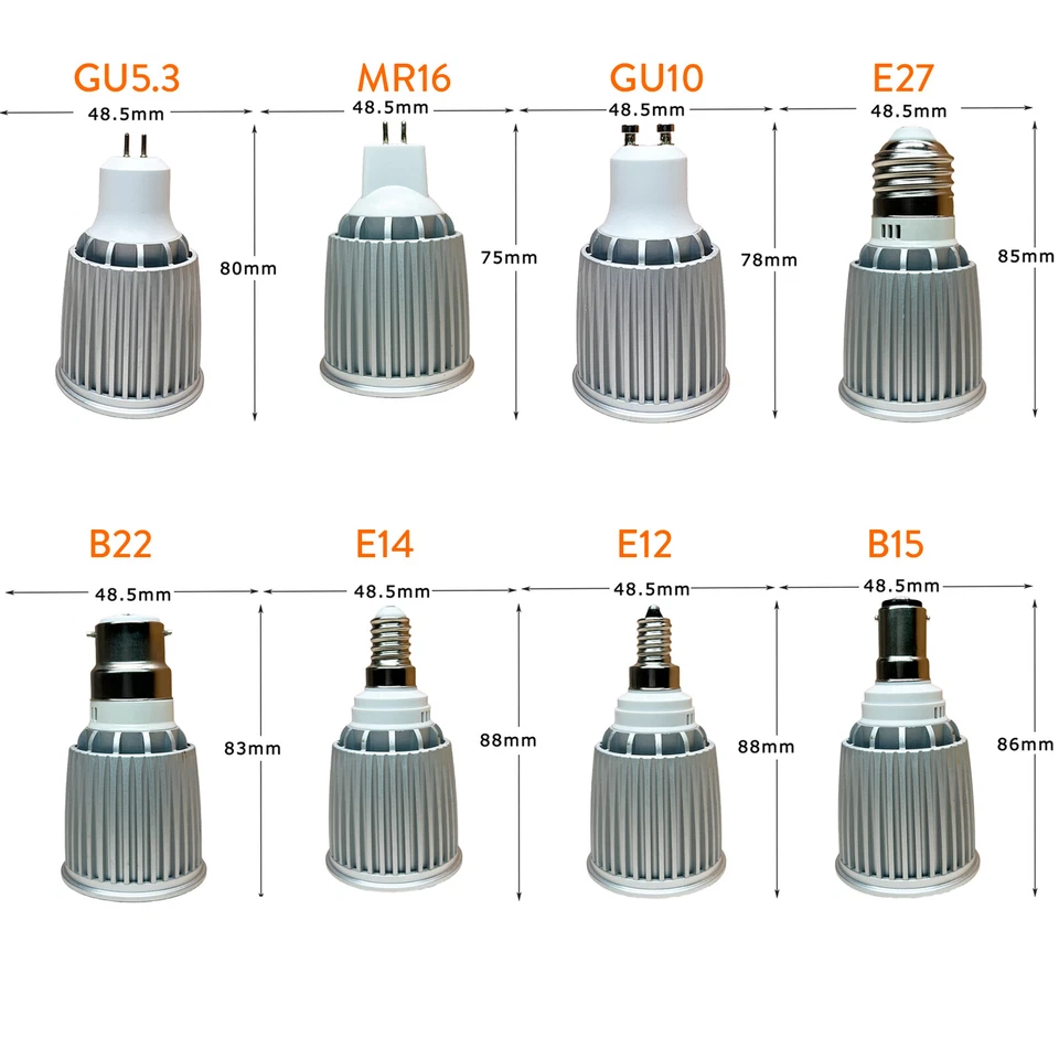 Dimmable 12W LED COB Spotlight Bulb GU10 MR16 E27 B22 AC220V DC12V 24V Lamp AU - Image 2 of 4