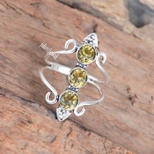 Citrine Topaz Gemstone 925 Sterling Silver Beautiful Ring Attractive Jewelry