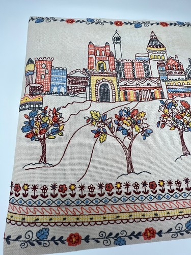 Anthropologie Embroidered Fabric Box Jewelry Stationary Keepsake Whimsical India - Picture 2 of 12