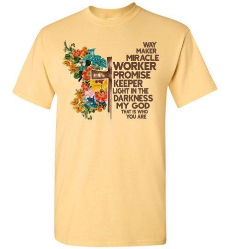 Way Maker Miracle Worker Promise Keeper christliches Kreuz T-Shirt Oberteil - Bild 11 von 22