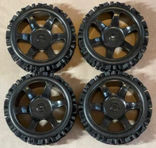 BUGGY TIRES 4PCS BLK SQUARE DRIVE For DTX Firehammer Smartech Carson FG 1/5 RC