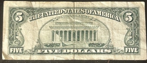 (VINTAGE!) $5 Old Vintage Small Head New York Currency B45901784D Series 1988A - Picture 3 of 3