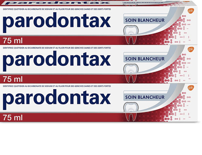Dentifrice Parodontax blancheur haleine fraîche lot économique 3x75 ml