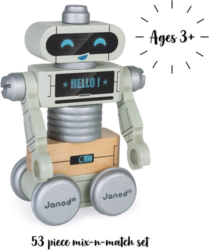 Janod Brico'Kids Robot in legno giocattolo da costruzione età 3 e superiori, J06473 - Foto 4 di 14