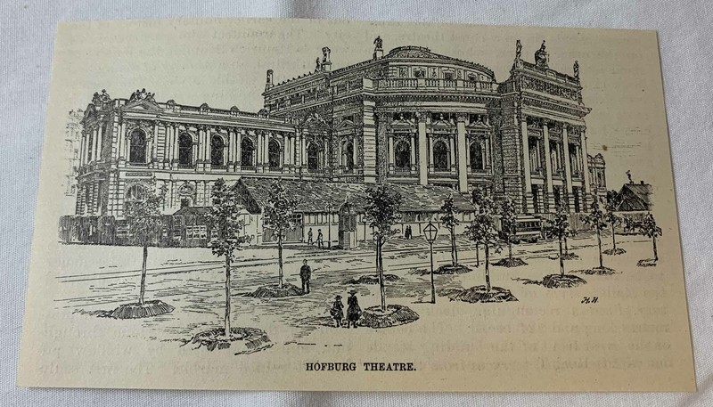 1889 magazine engraving ~ HOFBURG THEATRE Vienna, Austria