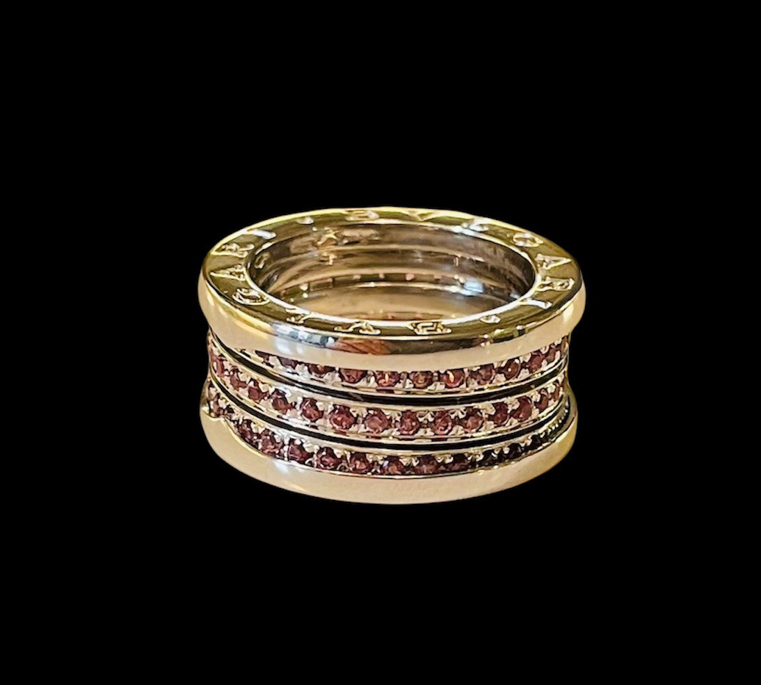 Bvlgari 18K White Gold B Zero Pink Sapphire Ring | eBay