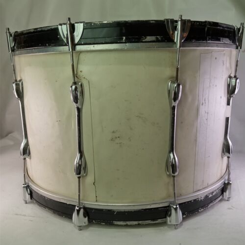 Slingerland 14x24" Bass Drum 3-lagig Ahorn/Afrikanisches Mahagoni Vintage 70er Jahre weiß glänzend - Bild 3 von 10