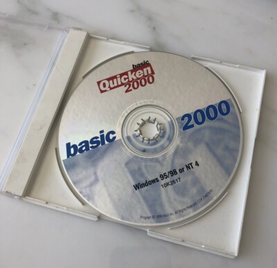 Quicken 2000 Basic Windows 95/98 Or NT 4  10K2617 1999 Intuit Original CD
