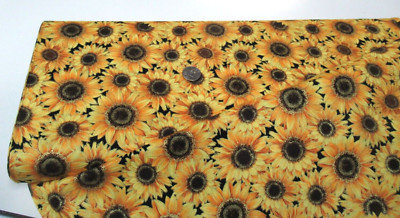 Timeless Treasures quilt-craft fabric PACKED SUNFLOWERS 2 yds (cm-2802) w-GOLD!