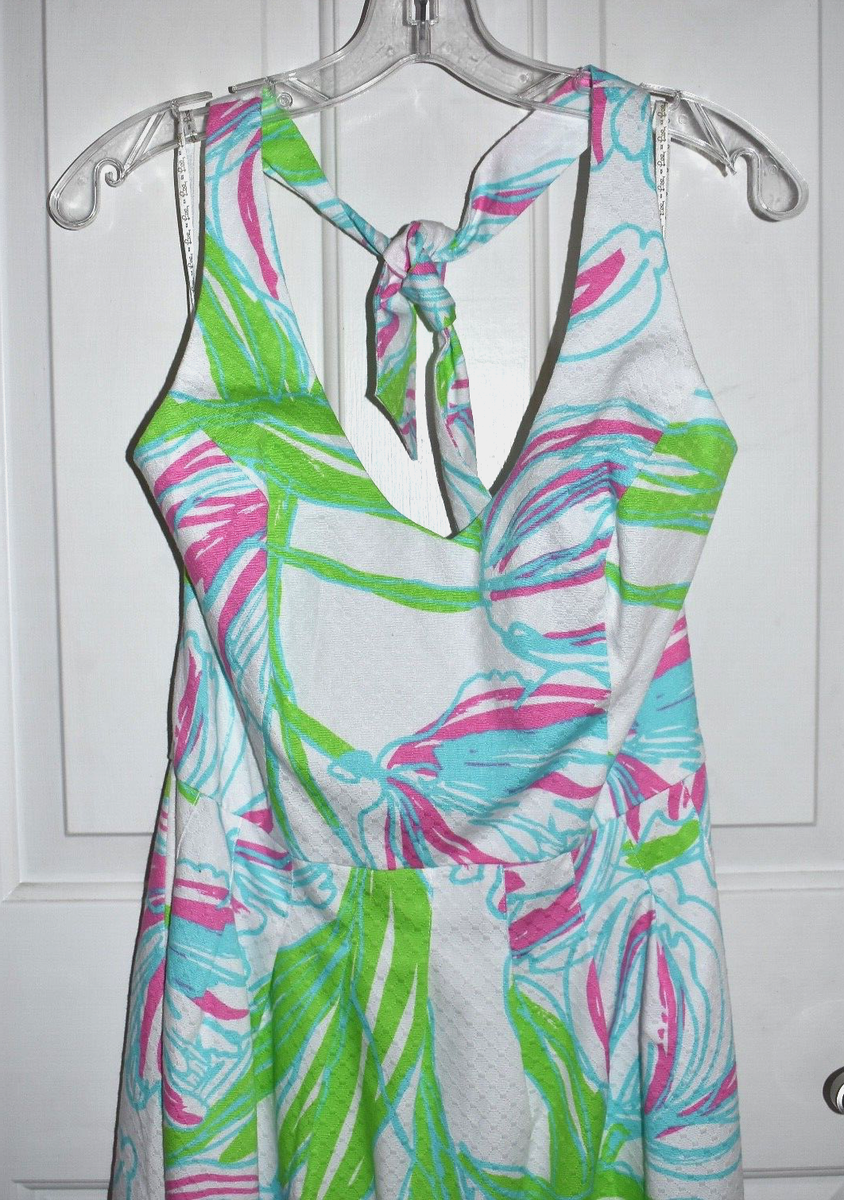 $198 Lilly Pulitzer Ross Halter Dress Ring the Bellboy 74769 Sz 10