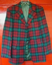 mens vintage blazer Harris Tweed blazer 36R red green plaid Dunn  Co UK