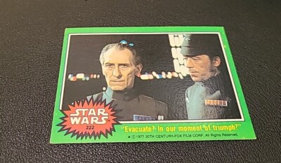 1977 Topps Star Wars Vintage Series 4 Green #222 Evacuate at Moment of Triumph