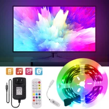 16.4FT 65.6 FT RGB 5050 Bluetooth Led Strip Lights 24 Key Remote 12V Power Kit