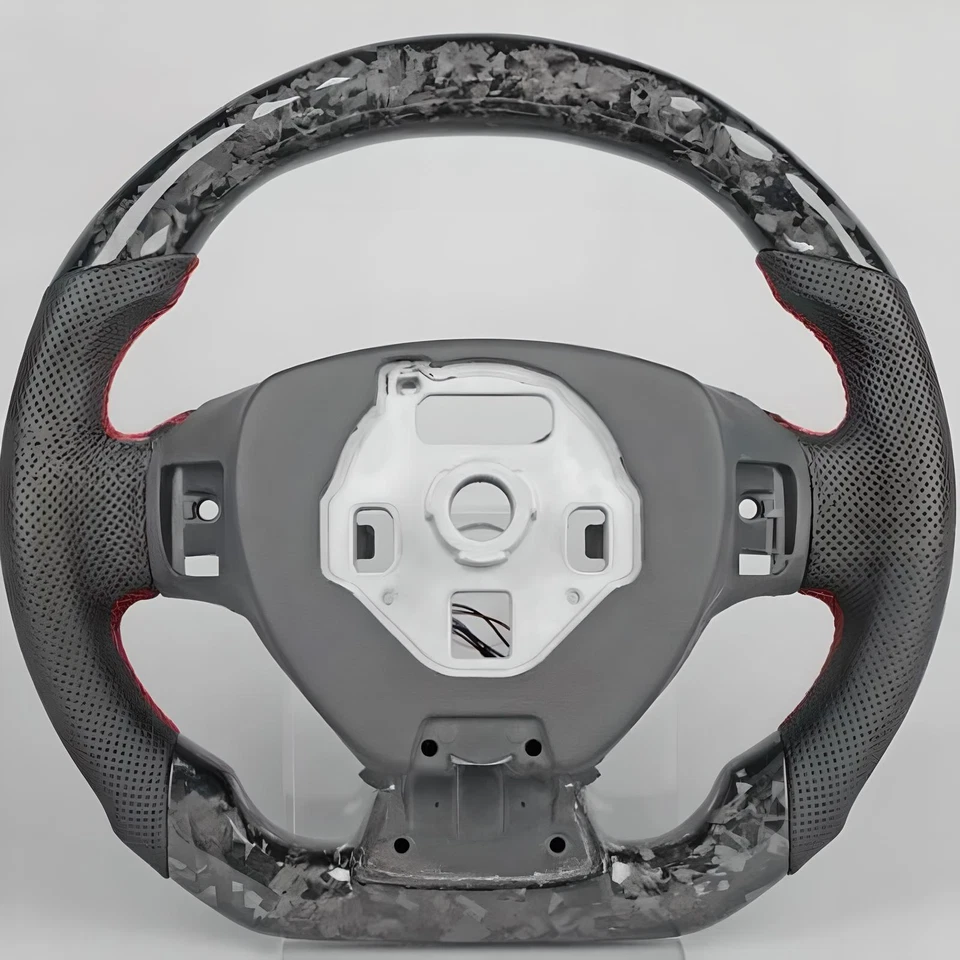 Volante LED de fibra de carbono forjado para Chevrolet Camaro SS 2016+ sin calefacción Foto 2 de 4