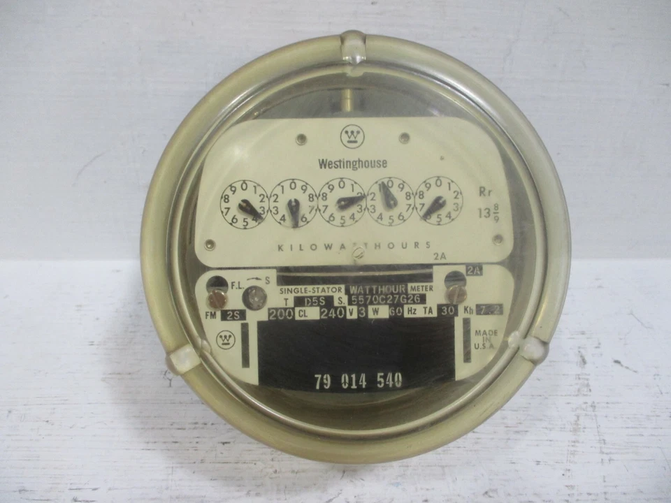 Westinghouse 5570C27G26 Type D5S Single-Stator Watthour Meter 240V 3W 200CL 60Hz - Image 3 of 4