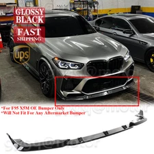 For BMW F95 X5M 2020-2023 Glossy Black Performance Front Bumper Lip Splitter Kit
