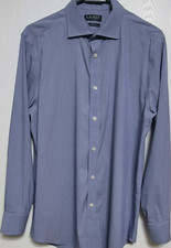 Lauren Ralph Lauren Men's Slim Fit Blue Stretch Dress Shirt 16 32/33 L