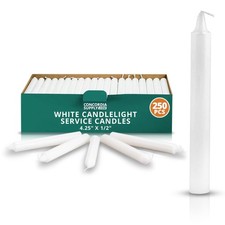 Church Candles for Candlelight Service Vigil - 4.25" x 1/2" Bulk White Candle...