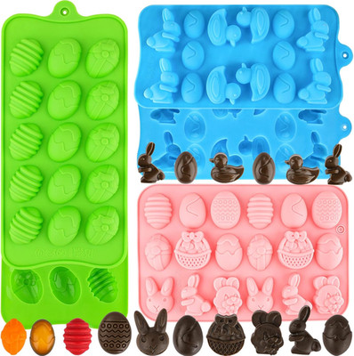 Easter Egg Silicone Mold for Chocolate 5 Packs Egg Shaped Mold Baking Pan for Ea