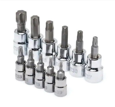 Husky 1/4 and 3/8 in. Drive Torx Bit Socket Set (11-Piece)