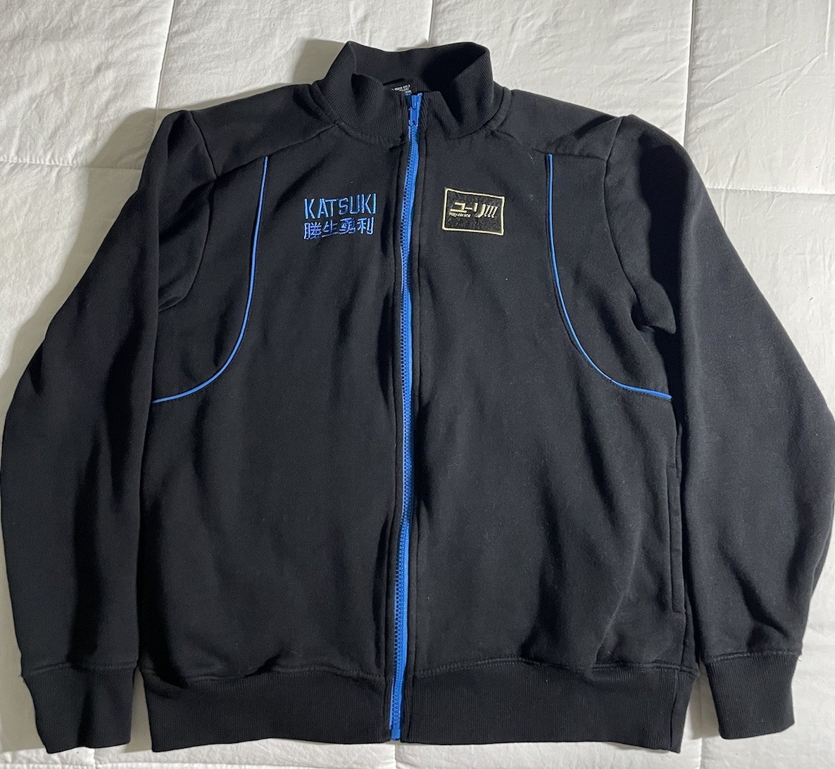 ジャケット・アウター Yuri Yuri On Ice Track Jacket Size S Black Blue Katsuki Anime Cosplay