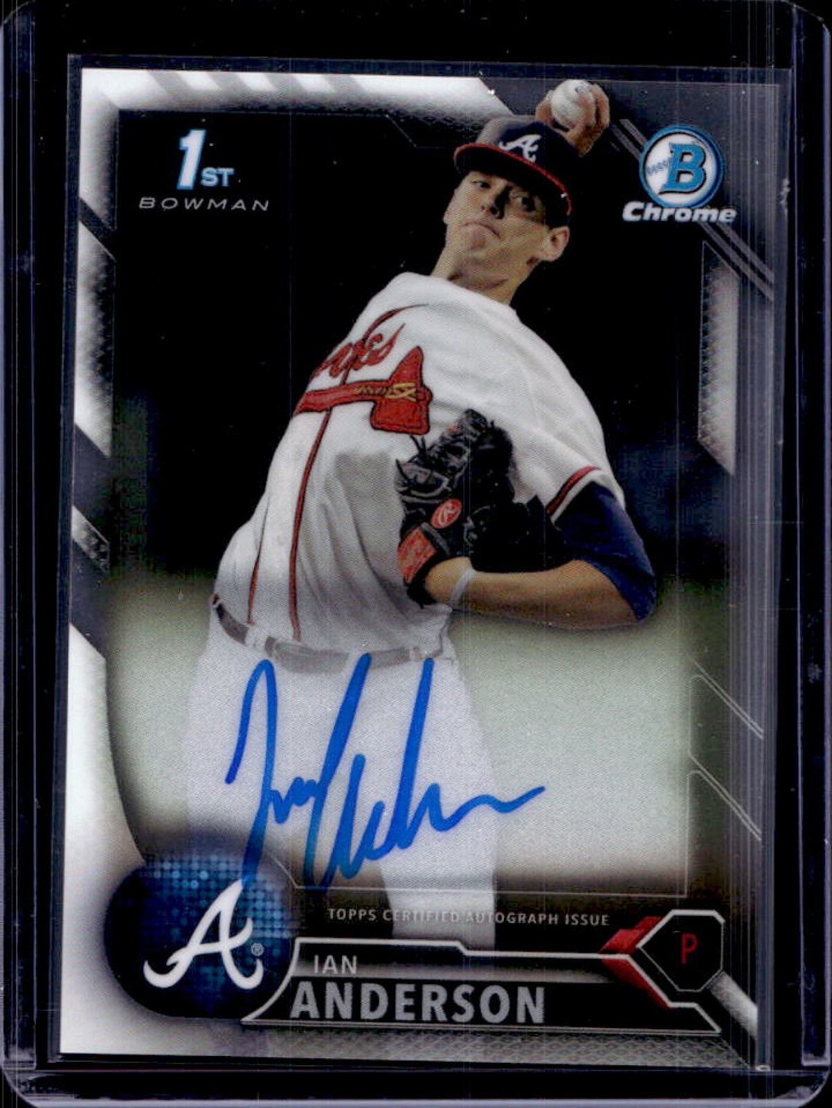 2016 Bowman Draft Ian Anderson Chrome Auto 1st Prospect #CDA-IA Braves