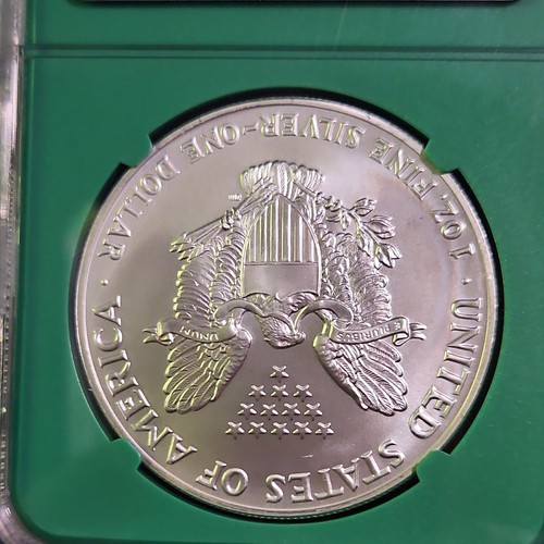 1991 SILVER EAGLE NGC MS69 EARLY PRODUCTION FROM US MINT SEALED BOX GREEN CORE - Picture 7 of 9
