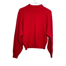 RF Sweater Women's Small Red Pullover Red Long Sleeve Angora Lambswool Dolman