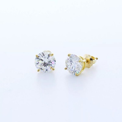 Ohrstecker massiv 14K Weißgold klassisch rund 2,60 ct natürlicher Diamant G SI1