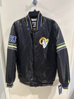 Los Angeles Rams Starter NFL Satin Pick and Roll Full Snap Jacket - Black  L NWT