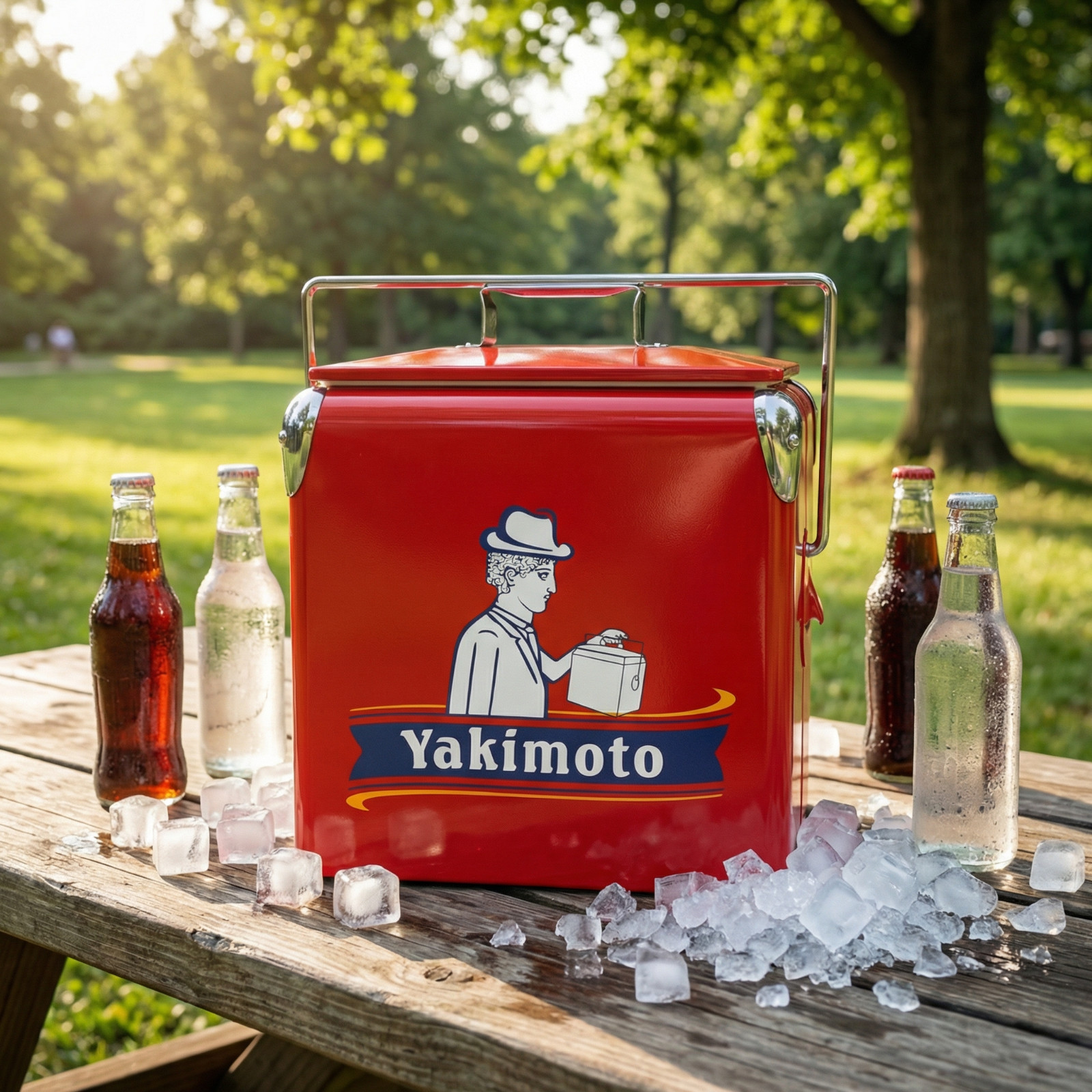 - Compact 13l Metal Ice Chest For Road Trip Travel