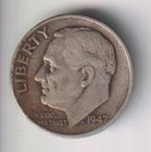 1947-S ROOSEVELT DIME 10¢ SAN FRANCISCO 90% SILVER COIN UNITED STATES OF AMERICA