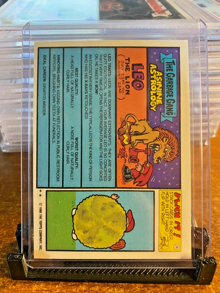 SLASHER ASHER 1988 GARBAGE PAIL KIDS SERIES 15 #617B DIE-CUT Pack Fresh, crisp - Image 2 of 2